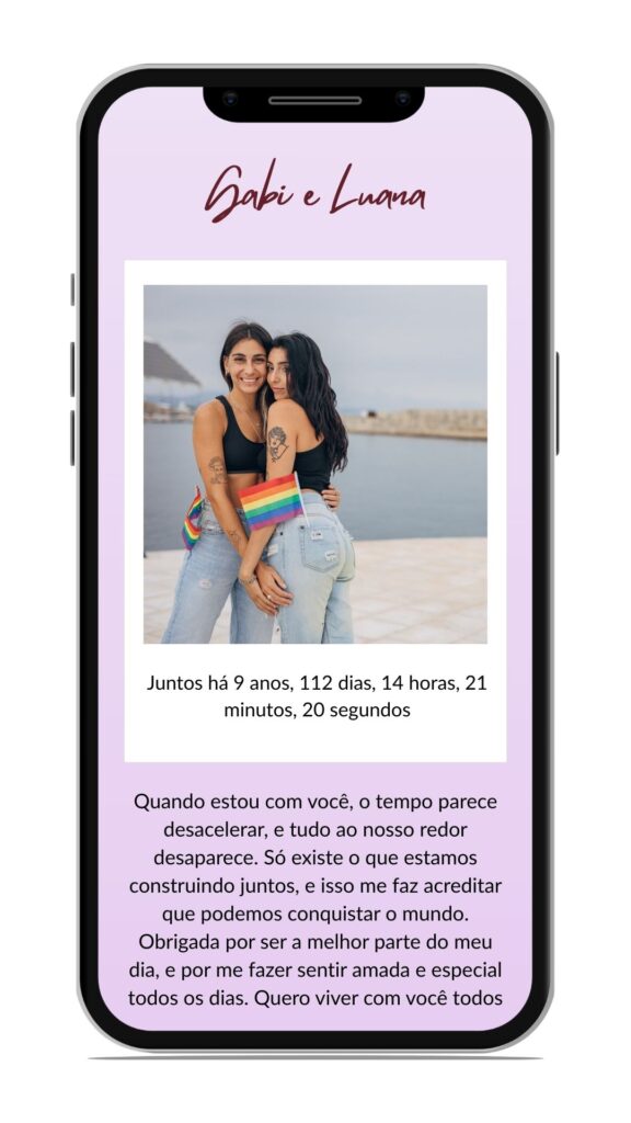 Cartão LovePixel de Gabi e Luana